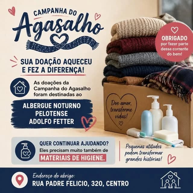 Arte da Campanha do Agasalho da SEU